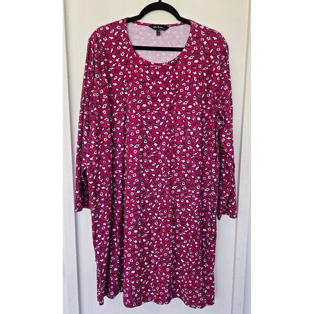 Ulla Popken 100% Organic Cotton Leopard Print Top Dress 16/18 Office Maximalist